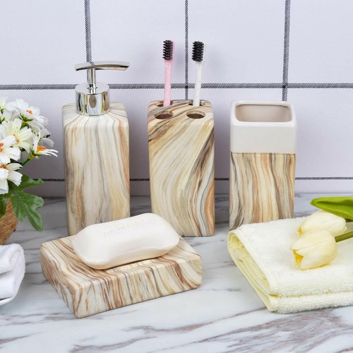 Toothbrush Holder Tumbler Soap Dish Bathroom Accessories Set Soap Dispenser