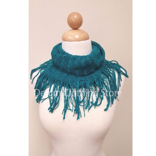 Girl/'s Children Tunnel Fishnet Fringe Net Cowl Infinity Warm Winter Scarf Gifts