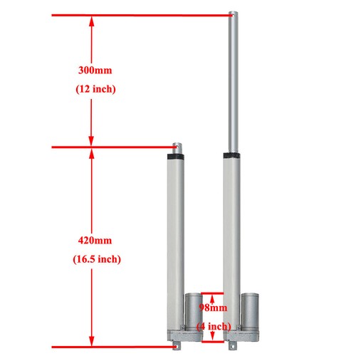 US A Pair of 1000N Linear Actuators 12V Motor W// Bracket Wireless Controller Set