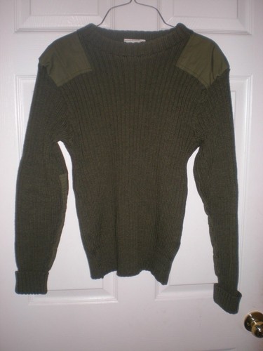 42 US Marine Corps USMC Green Knit Sweater Service Wool wooly pulley Size L