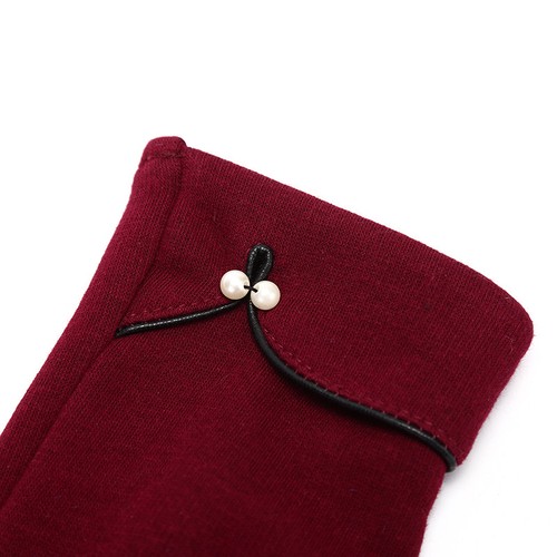 Women Ladies Winter Warm Thick Fleece Lined Thermal Button Touch Screen Glove TK