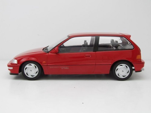 Honda Civic Sir VTEC RHD 1990 rojo coche modelo 1:18//triple 9
