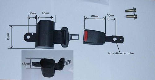 two point retractable Automatic Lock lap seat belt 50/" max length right /& left