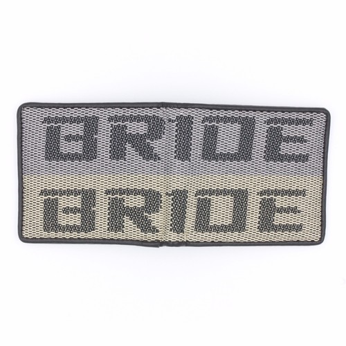 JDM Bride Custom Stitched Cream Racing Fabric Bifold Wallet Leather Gradate Men JDM Bride Custom Stitched Cream Racing Fabric Bifold Wallet Leather Gradate Men