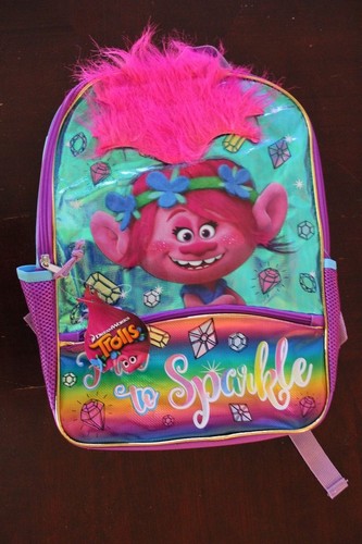 Trolls Poppy Backpack 16/" Kids School Book Bag Full Size