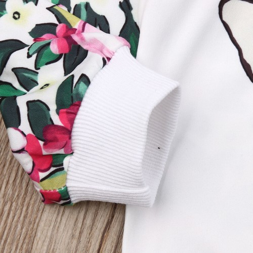 Baby Girl Kids Sweatshirt Tops Long Pants 2pcs Floral Deer Outfits Clothes US
