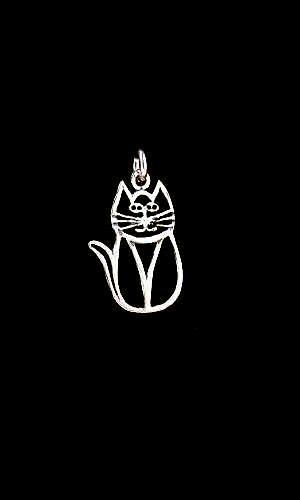 Happy Kitty Pendant Sterling Silver