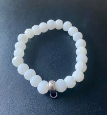 Thomas Sabo Sterling Silver And White Stone Elasticated Bracelet