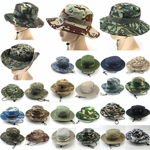 Men Bucket Hat Wide Brim Comfortable Cap Outdoor Women Sunproof Camo Hat