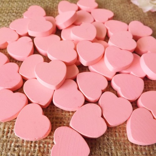 Mini de madera corazones de color rosa Hogar Artesanía Pascua El Dia De La Madre San Valentín Boda 25-50