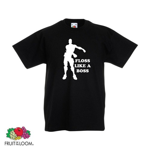 Floss Like A Boss Emote T shirt Kids Boys Girls Gaming Tee Battle Royale