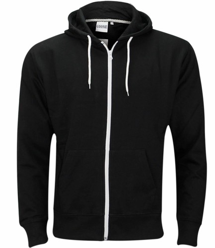 Plain Mens American Fleece Zip Up Hoody Sweatshirt Hooded Zipper Top S-5XL New