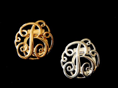 NWT WOMEN/'S LETTER /'B/' MONOGRAM SCARF RING//CLIP//SLIDER//HOLDER GOLD OR SILVER