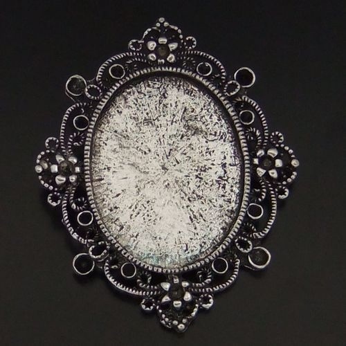 6pcs vintage alliage d/'argent Cameo Setting Cover Base Cadre Plateau Pendentifs 05847