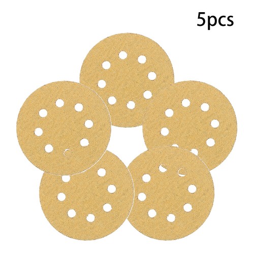 Details about / 5 PCS 5/'/' 8 Hole Sanding Discs Dry Flocking Sandpaper Abrasive Polishing Pads