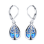 1 Paire Femme Fashion 925 Silver Tree blue fire opal Charme Boucle d/'oreille Pendentif Nouveau ~~