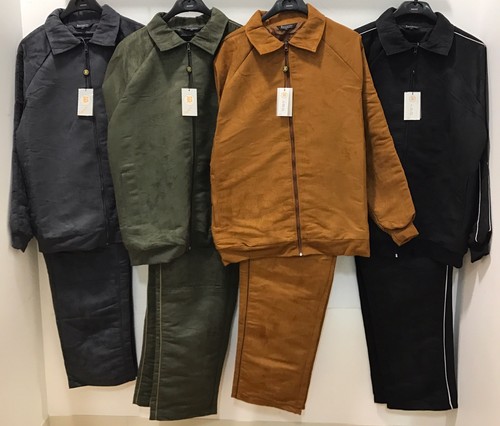 Men/'s Fashion Bagazio Suede Feel Track Set Jogging Suit with Jacket /& Pants New