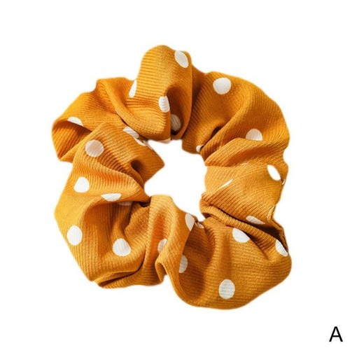 Frauen elastische Polka Dot Print Haarband Seil Scrunchie Pferdeschwanz Inh P1X6