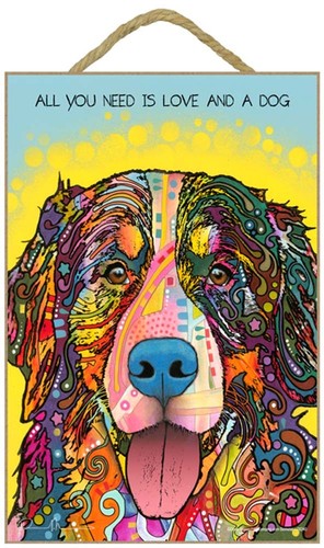 All You Need is Love /& a Dog 7 x 10.5 Bernese Mountain Dog Sign