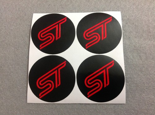 ST Black and Red Wheel Badge 50mm Stickers Alloy Centre Emblem