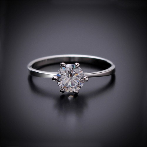 ZPPretty 6Mm Simulierte Diamant Eheringe Luxus Kristall Fingerring U/_M
