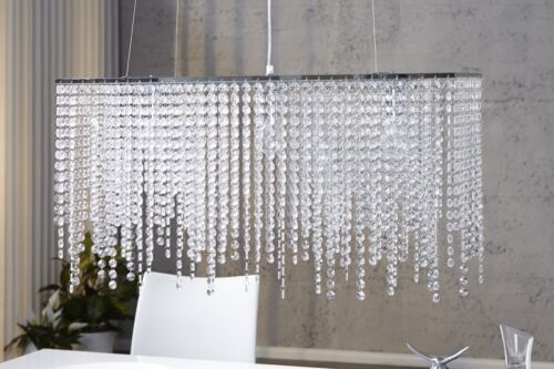 Edle Hängeleuchte Leuchte Strass KLAR Durchsichtig Hängelampe 80cm x 45cm x 30cm