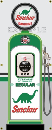 SINCLAIR REGULAR GAS PUMP VINTAGE OLD GAS STATION BANNER GARAGE SIGN ART 2/' X 5/'