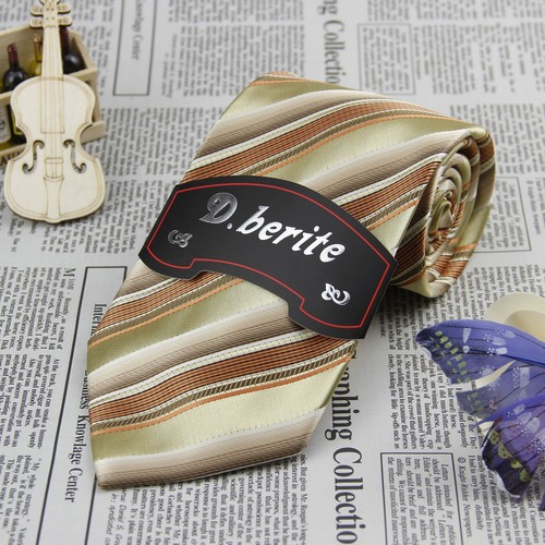 D.berite Multi-color Striped Men/'s 100/% Silk Groom Party Tie Classic Necktie F58