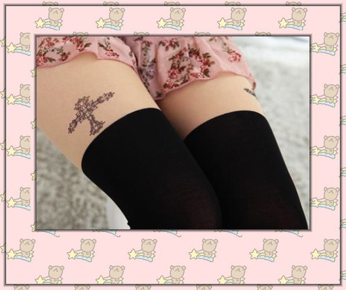 ★ CALZE GATTO 14 MODELLI croce cuori cat neko collant tight punk cosplay kawaii