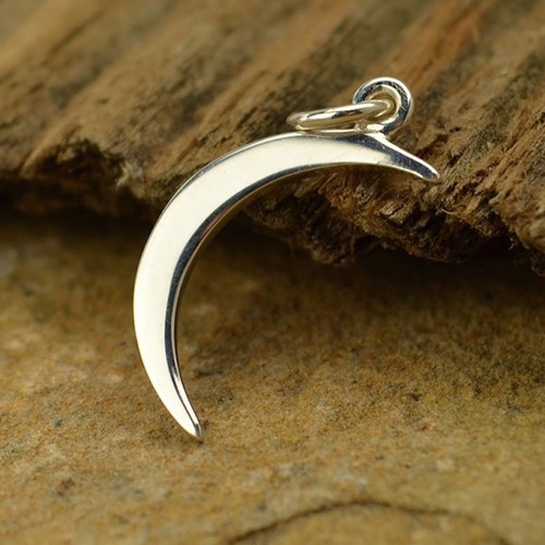 925 Sterling Silver Crescent Moon Pendant Necklace Night Celestial Sky 1196