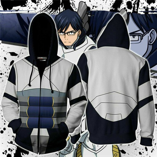Anime My Hero Academia Hoodie Sweatshirt Iida Tenya Cosplay Costume Jacket Coat