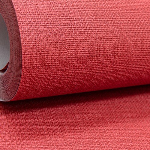Rasch Plain Bright Bold en Lin Rouge Effet Texturé Vinyle Papier Peint 716931