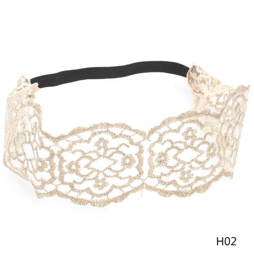 Girls Hollow Lace Flower Elastic Headband Women Hairband Hair Band Head Wrap UK