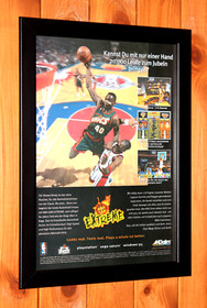 1996 NBA Jam Extreme PS1 Arcade game Sega Saturn Vintage Promo Poster Ad Framed.