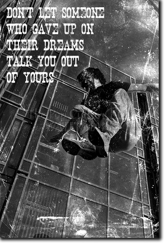 PARKOUR MOTIVATIONAL QUOTE POSTER /"Dreams.../" PHOTO PRINT FREE RUNNING