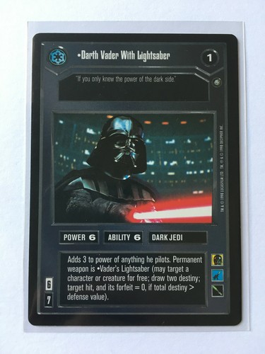 Star Wars CCG Decipher Enhanced Premiere Darth Vader With Lightsaber SWCCG TCG