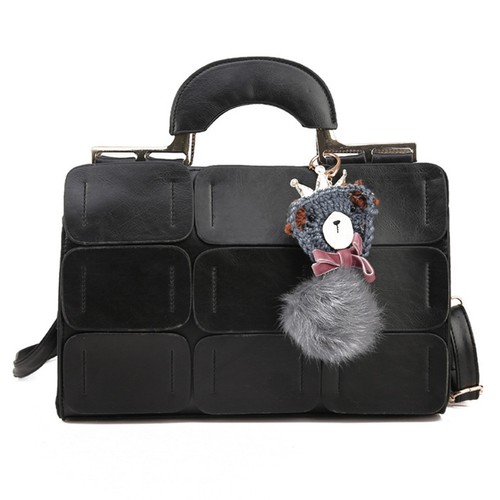 LC/_ Lady Shoulder Bag Tote Messenger Crossbody Satchel Women Fur Ball Handbag