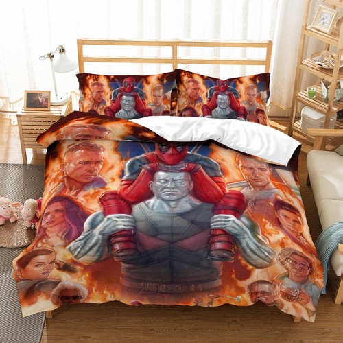3D Anime Hot Blood Deadpool Bedding Set Duvet Cover Comforter Cover Pillowcase