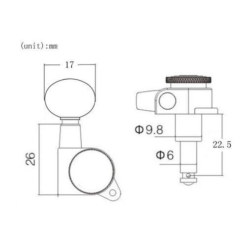 6 x Links Gitarre Mechaniken Stimmgeräte Guitar Tuning Pegs Machine für