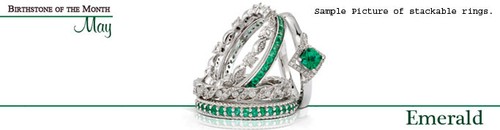 Argent Sterling Empilable Anneau créé Émeraude Pierres peuvent Pierre de naissance Bague QSK378