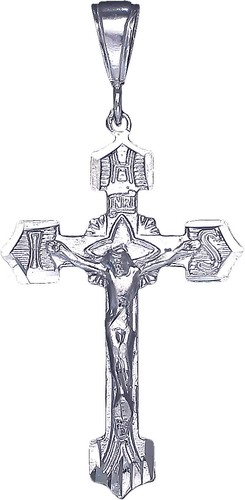 925 Sterling Silver Crucifix Cross with Jesus Pendant Necklace 24/" Figaro Chain