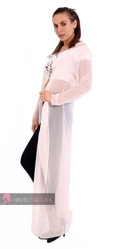 NEW LADIES MESH CHIFFON LIGHT WEIGHT LONG CARDIGAN BEACH KIMONO UK 8-26