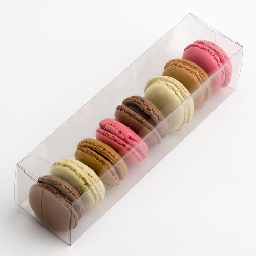 Clear Macaron//Macaron Boîtes Plain ou insère faveur Coffrets Cadeaux CASE seulement