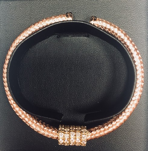 Sterling Silver 925 Rose Gold Plated Citerna Bangle Sheffield Hallmark COA