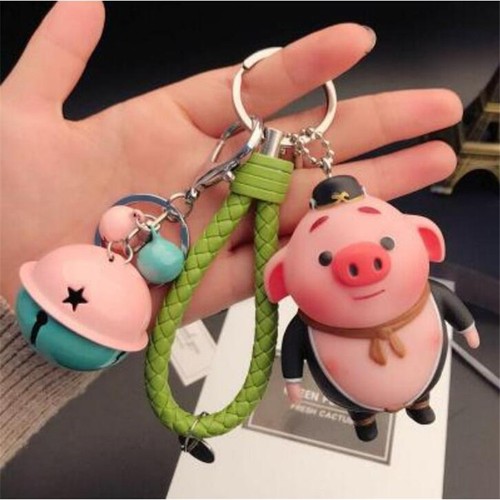 Crystal Cute Pig Keyrings 3D Key Chain Car Keychain Key Holder Bag Pendant Charm