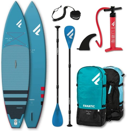 Fanatic Ray Air Touring inflatable SUP 11.6 Stand up Paddle Board mit Pure Padde