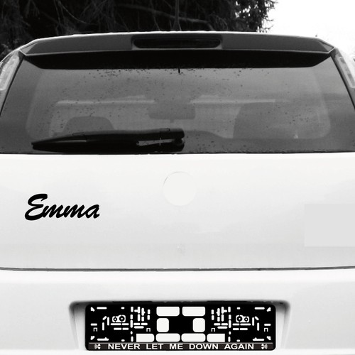 Emma 21 cm Chambre des enfants nom autocollants Tatouage Déco Film Voiture Porte Fenêtre Armoire