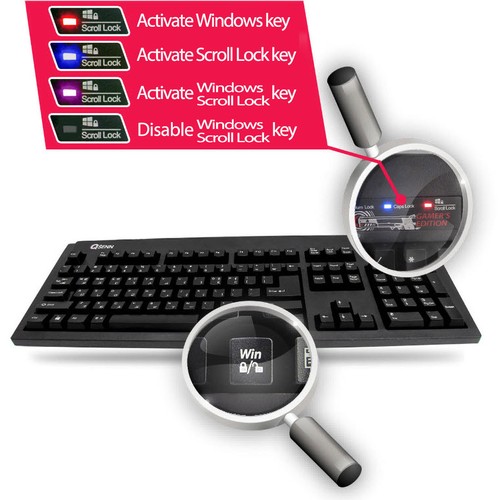 QSENN SEM-DT35 Gaming Keyboard in EN//KR version PS//2 White