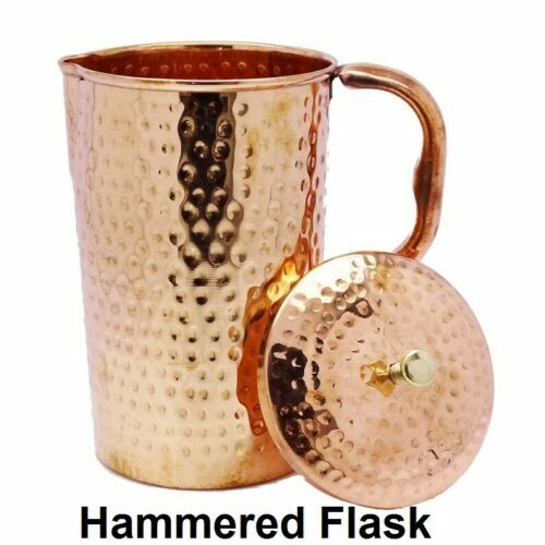 Hammered Ayurveda Pitcher Copper Jug 1.5 Litre Water Storage Health Benefit Yoga