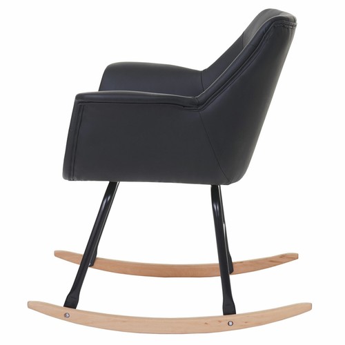 Schwingsessel Relax Fauteuil cuir synthétique noir Fauteuil à bascule Vaasa t820